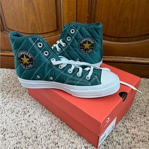 Converse Quilted Green High-Tops Women's 8/Mens 6 BRAND NEW IN BOX
